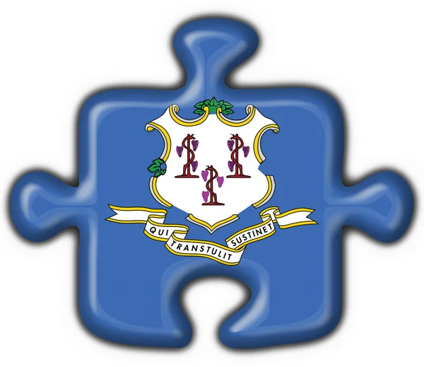 Connecticut (Stati Uniti d'America) pulsante bandiera puzzle forma — Foto Stock