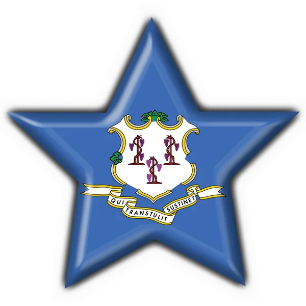 Connecticut (ABD Devleti) düğmesini bayrağı şekli yıldız — Stok fotoğraf