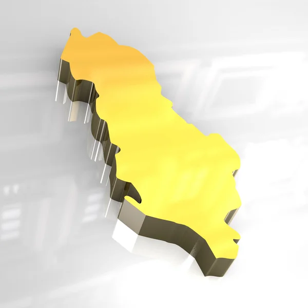 3D arany Térkép Albánia — Stock Fotó