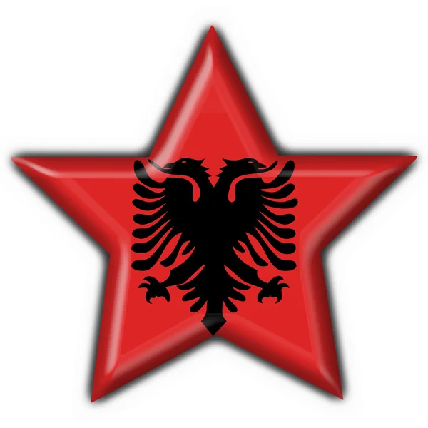 Κουμπί Αλβανική σημαία σχήμα αστεριού — Φωτογραφία Αρχείου