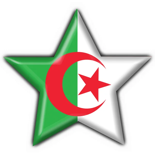 アルジェリア ボタン フラグ星のシェイプ — ストック写真