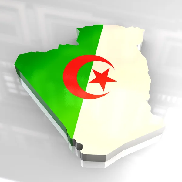 Mapa de la bandera 3d de algeria —  Fotos de Stock