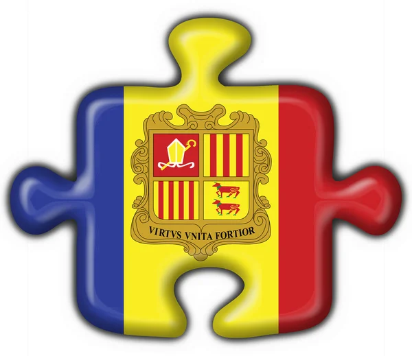 Andorra button flag puzzle shape — Stock Photo, Image
