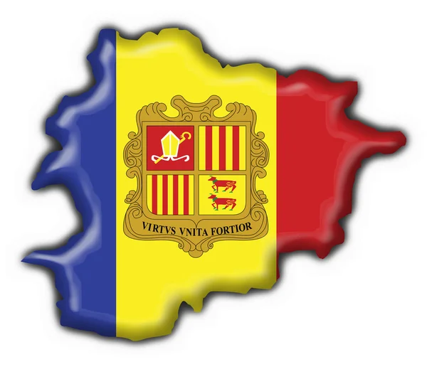 Andorra knop vlag kaart vorm — Stockfoto