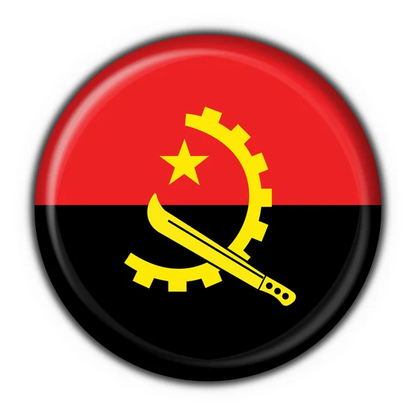 Прапор Анголи кнопку округлої форми — стокове фото