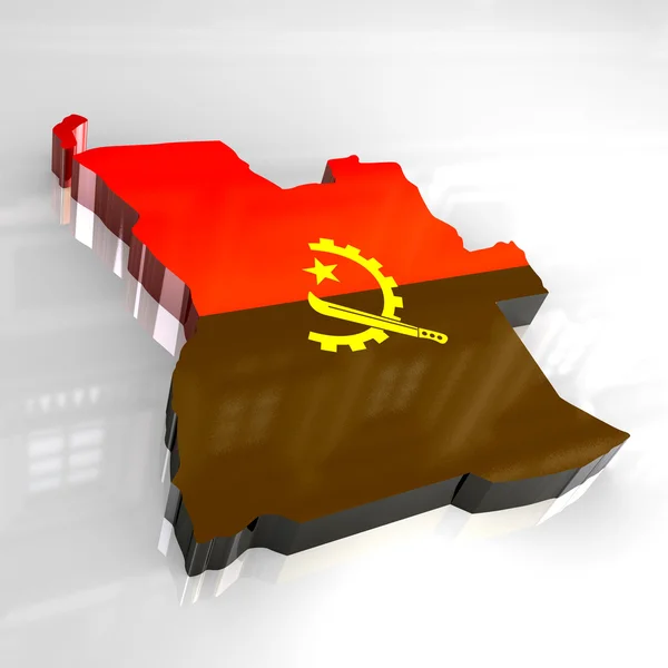 3D mapa Flaga Angoli — Zdjęcie stockowe