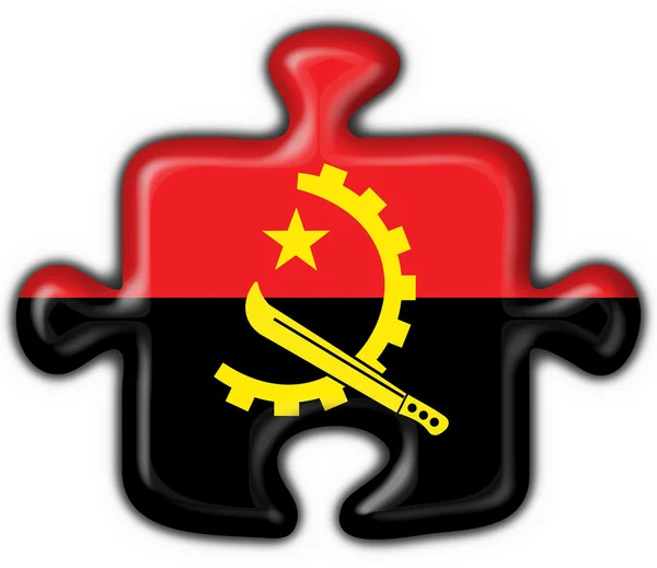Angola knappen flagga pussel form — Stockfoto