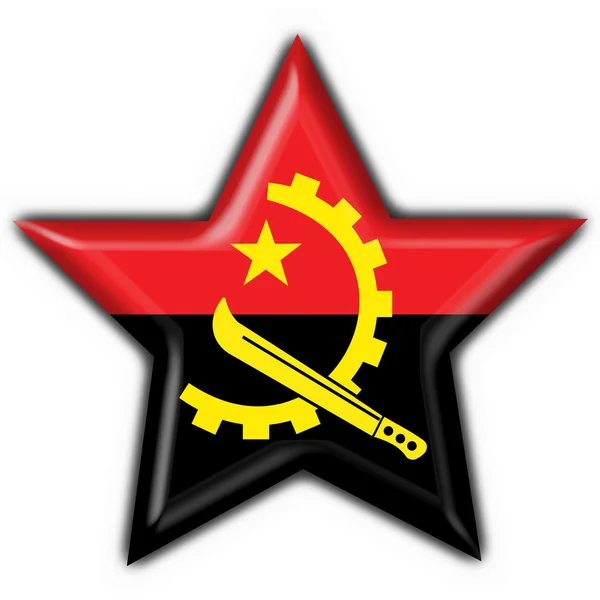 Angola düğme bayrak yıldız şekli — Stok fotoğraf