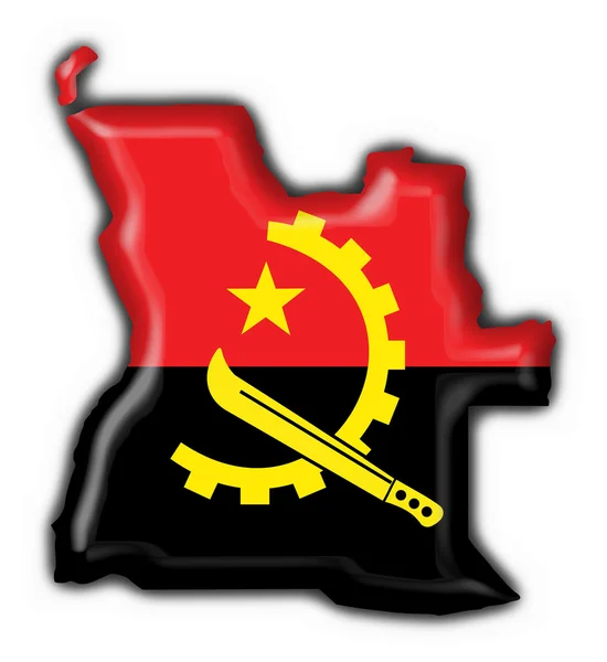 Angola button flag map shape — Stock Photo, Image