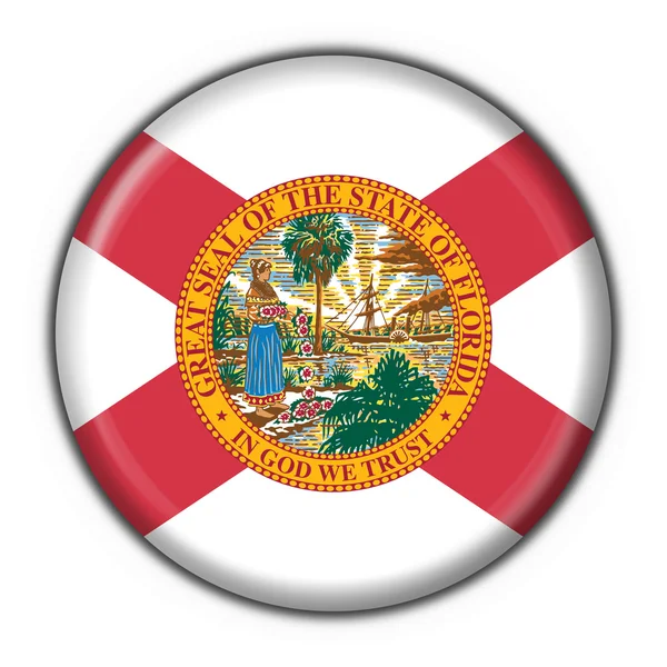 Florida (ABD Devleti) düğmesini bayrak şekil yuvarlak — Stok fotoğraf