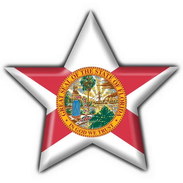 Florida (Estados Unidos de América) botón bandera estrella forma — Foto de Stock