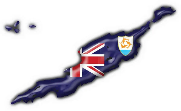 Anguilla Knopf Flagge runde Form — Stockfoto