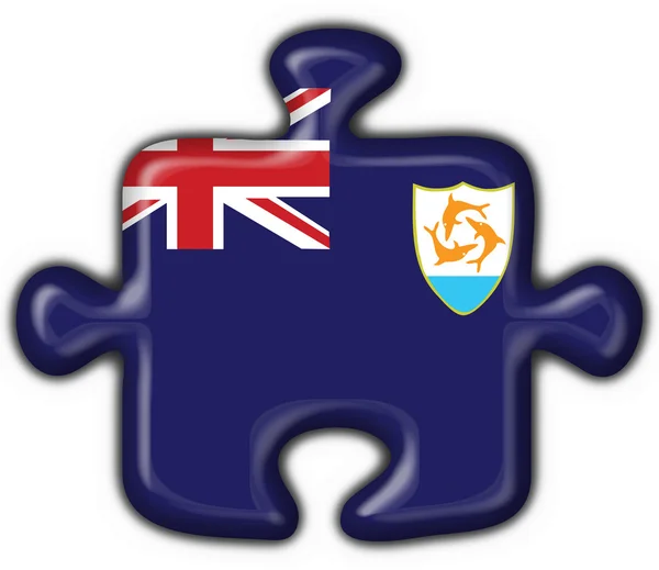 Anguillská vlajka tlačítko puzzle tvaru — Stock fotografie
