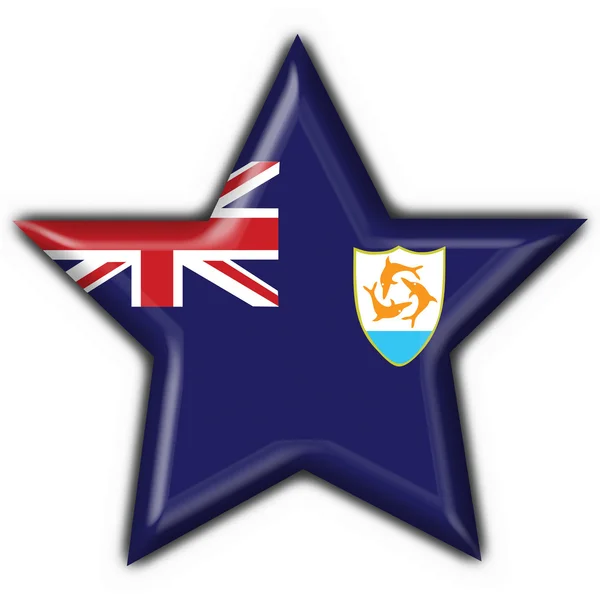 Anguilla button flag star shape — Stock Photo, Image