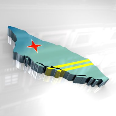 3D bayrak harita Aruba