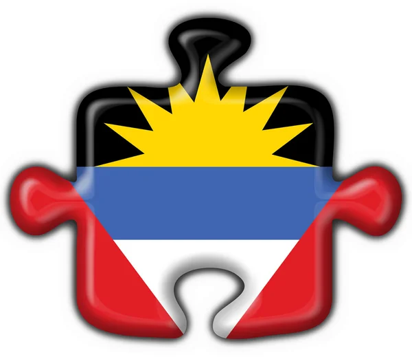 Antigua y Barbuda botón bandera rompecabezas forma — Foto de Stock