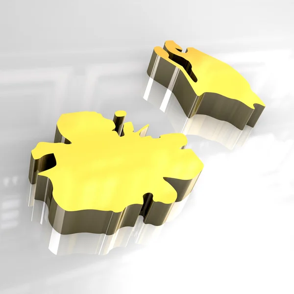 アンティグア ・ バーブーダの 3 d の金マップ — ストック写真