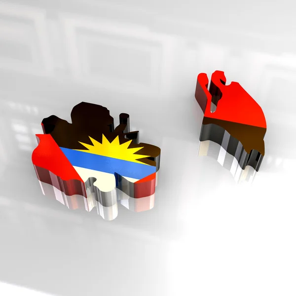 Mapa da bandeira 3d de Antigua & Barbuda — Fotografia de Stock