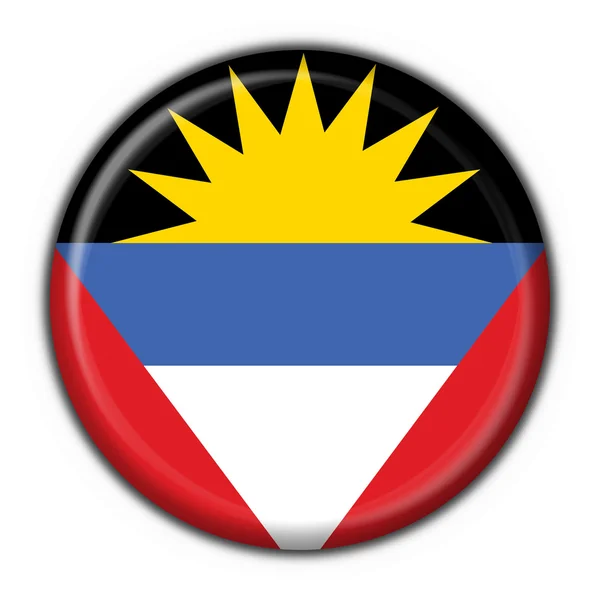 Antigua & Barbuda pulsante bandiera forma rotonda — Foto Stock