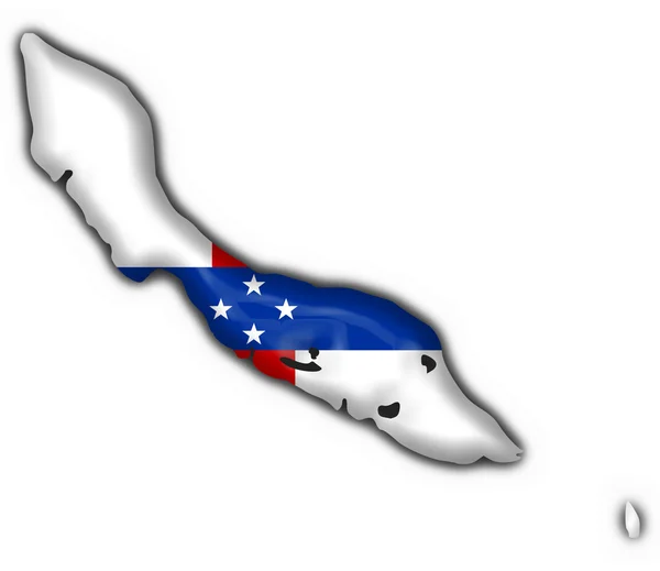 Curocao Nederländska Antillerna knappen flagga karta — Stockfoto