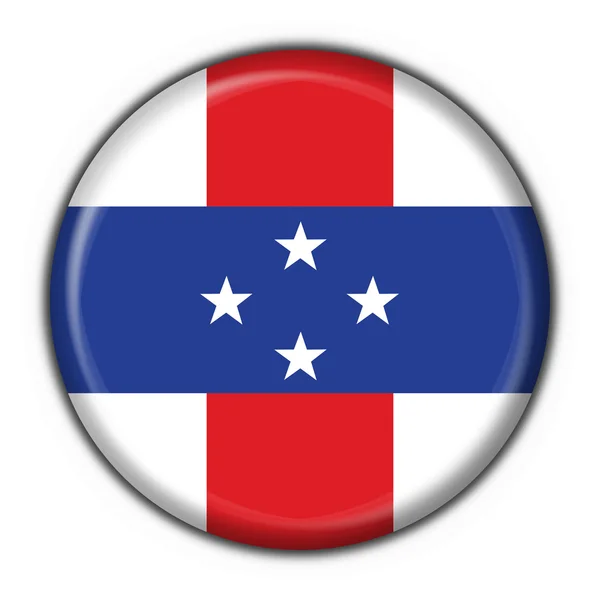 Antilhas Holandesas botão bandeira forma redonda — Fotografia de Stock