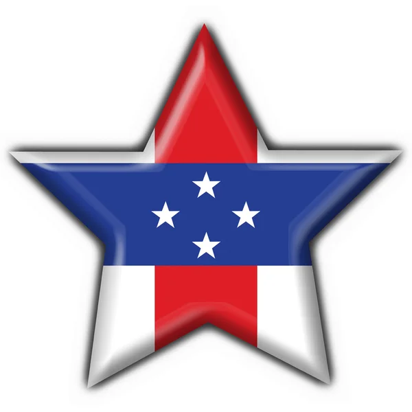 Antillas Neerlandesas botón bandera estrella forma —  Fotos de Stock