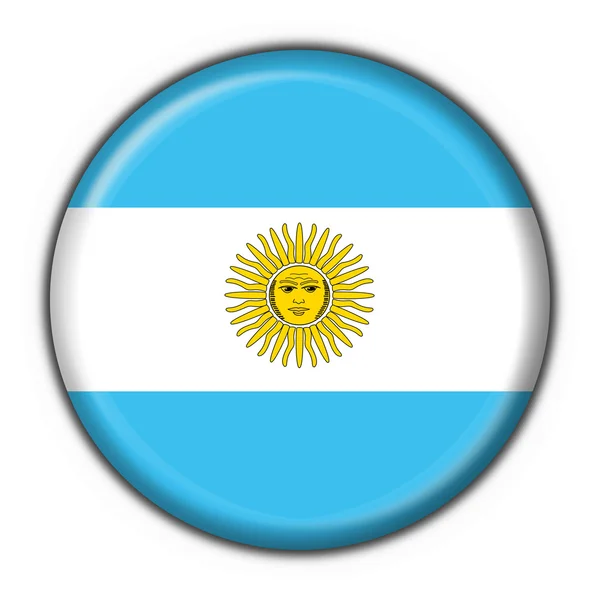 Σημαία της Αργεντινής κουμπί γύρο σχήμα — Φωτογραφία Αρχείου