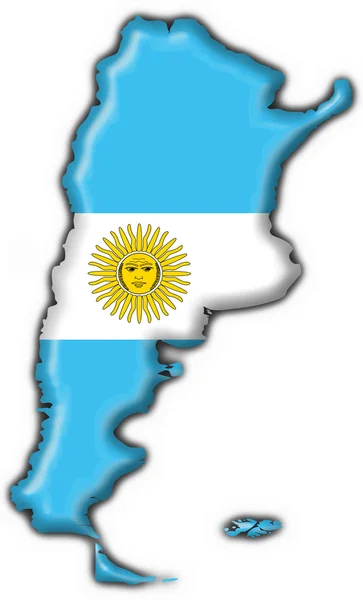Argentina botón bandera mapa forma —  Fotos de Stock