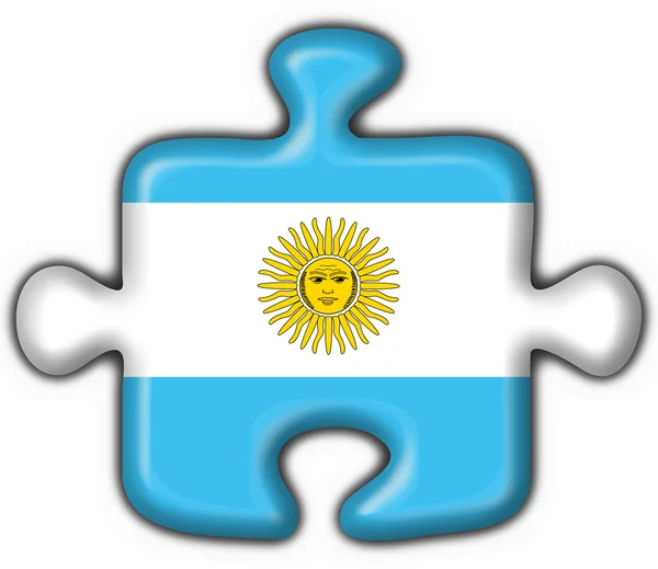 Argentina button flag puzzle shape — Stock Photo, Image