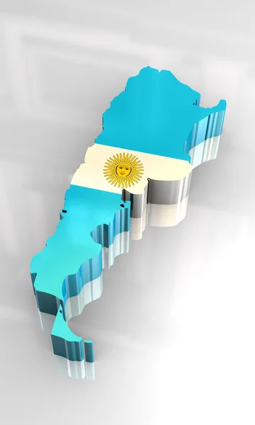 3d flag map of Argentina — Stock Photo, Image