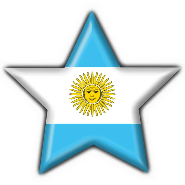Argentina button flag star shape — Stock Photo, Image