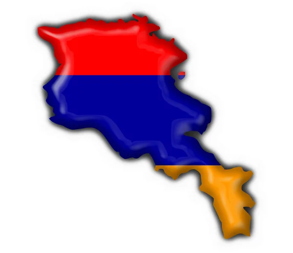 Forma del mapa bandera botón armenio —  Fotos de Stock