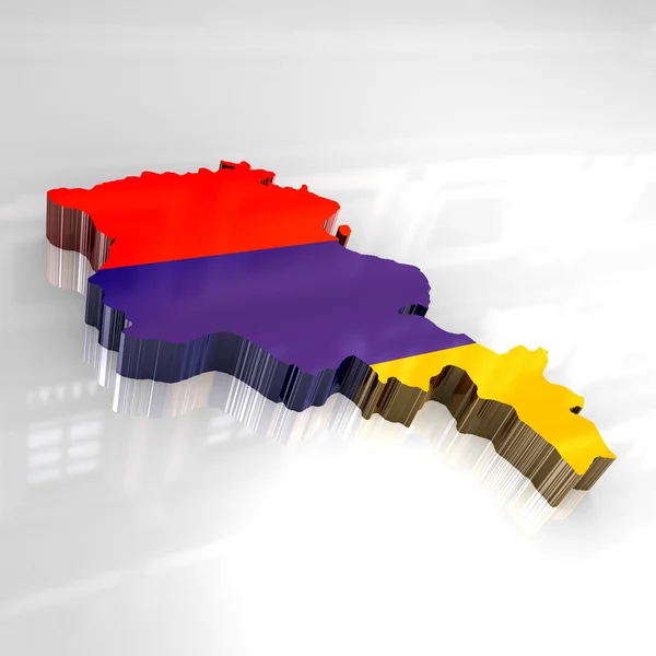 3D vlajky mapu Arménie — Stock fotografie