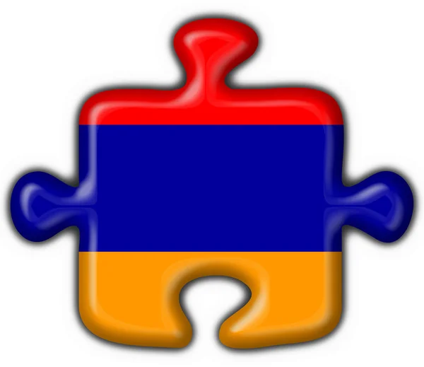 Pulsante armeno bandiera puzzle forma — Foto Stock