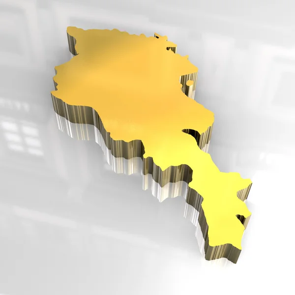 3D flagga golden av Armenien — Stockfoto
