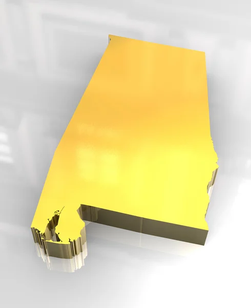 3D flagga golden av alabama — Stockfoto