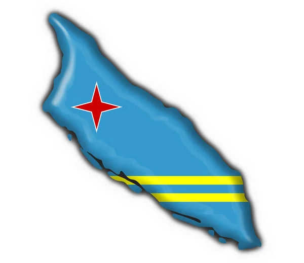 Botón Aruba bandera mapa forma —  Fotos de Stock