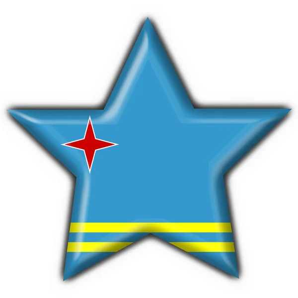 Aruba przycisk flaga gwiazda kształt — Zdjęcie stockowe