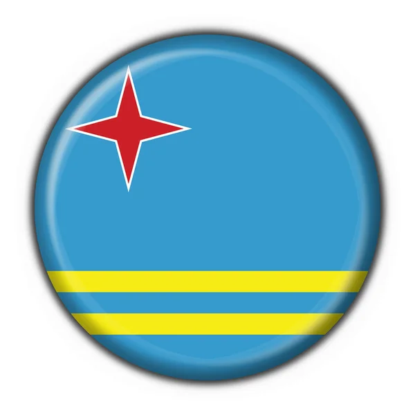 Aruba düğme bayrağı şekli yuvarlak — Stok fotoğraf