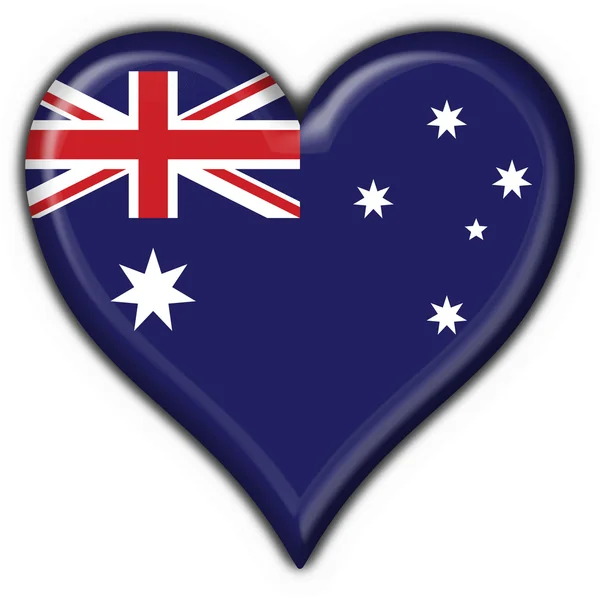 Botón australiano bandera forma corazón —  Fotos de Stock
