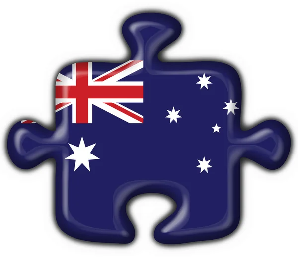 澳大利亚按钮国旗拼图形状 — 图库照片