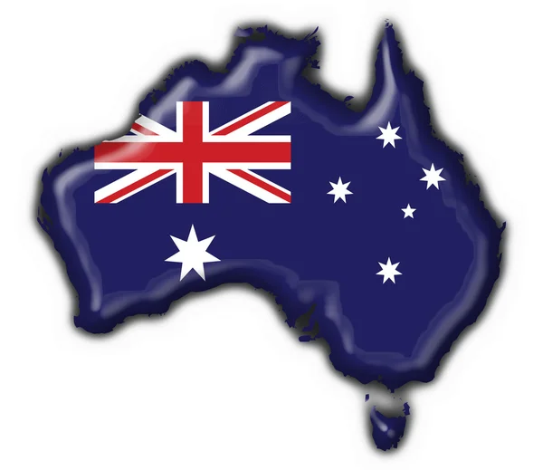 澳大利亚按钮标志地图形状 — 图库照片