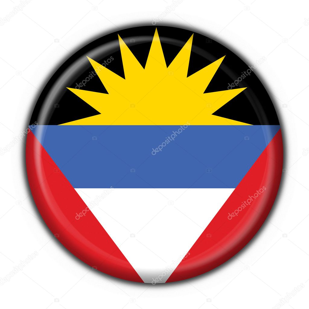Antigua & Barbuda button flag round shape