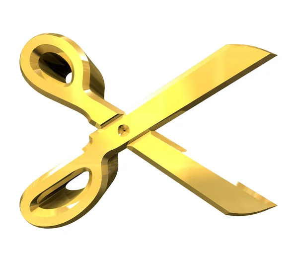 Scissor in gold - 3d — Stock Photo, Image