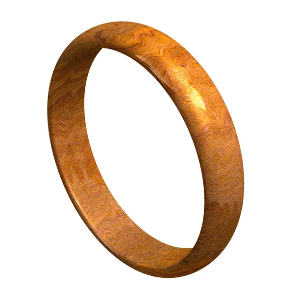 Обручальное кольцо из дерева (3D ) — стоковое фото