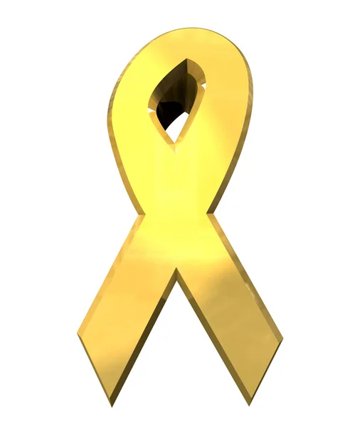 Aids hiv symbol in gold (3d) — Stock Photo, Image