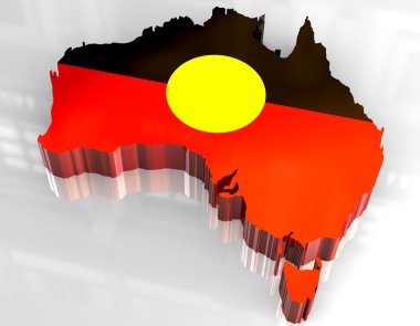 3d flag map of Australian Aboriginal clipart