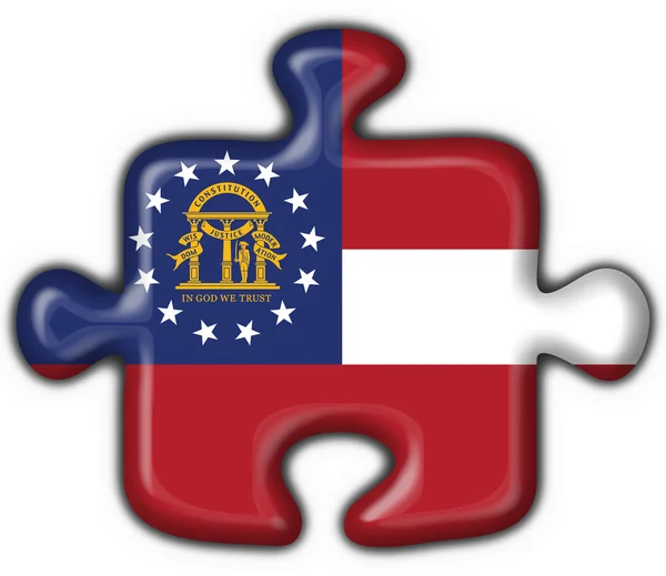 Georgia (USA State) button flag puzzle shape — Stock Photo, Image