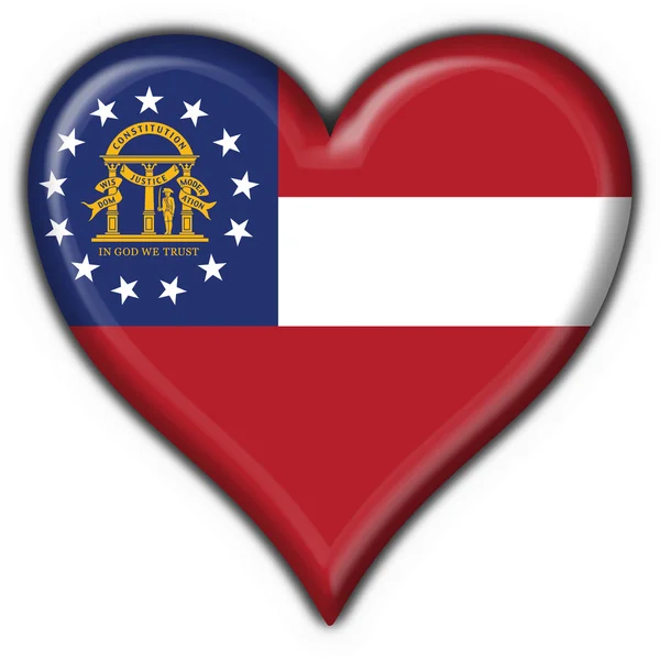 Georgia (USA State) button flag heart shape — Stock Photo, Image