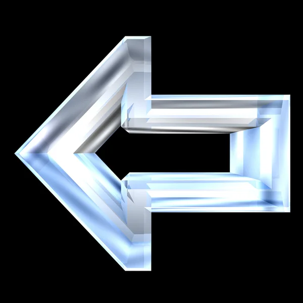 Arrow symbol in glass - 3D — Stock Photo, Image